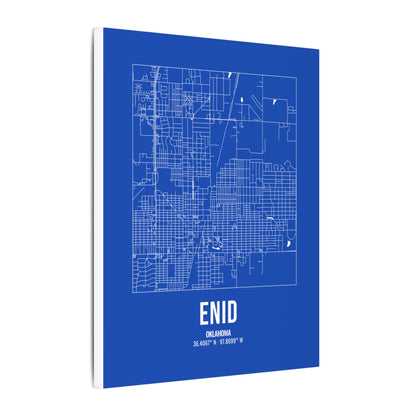 Enid Street Map Canvas, White on Royal Blue