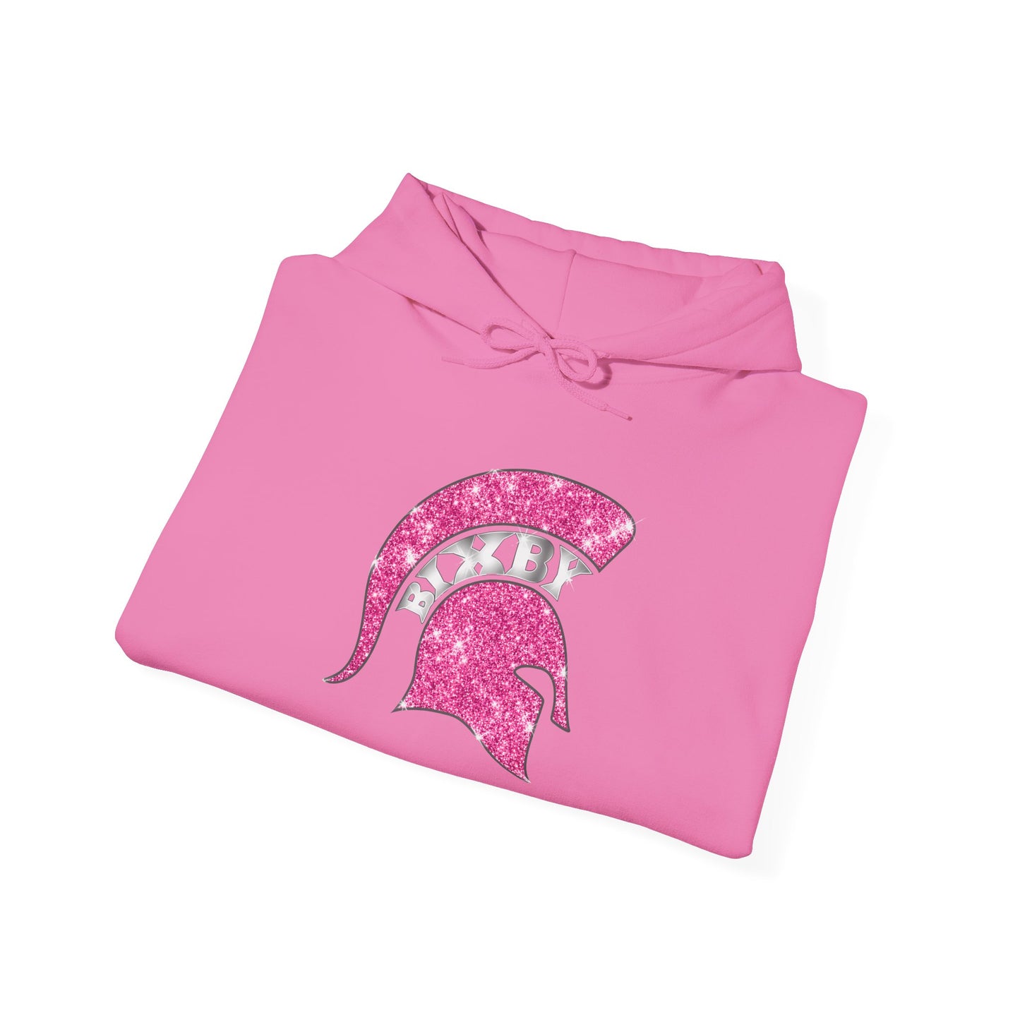 Bixby Spartan Pink Helmet Bling Gildan Hoodie