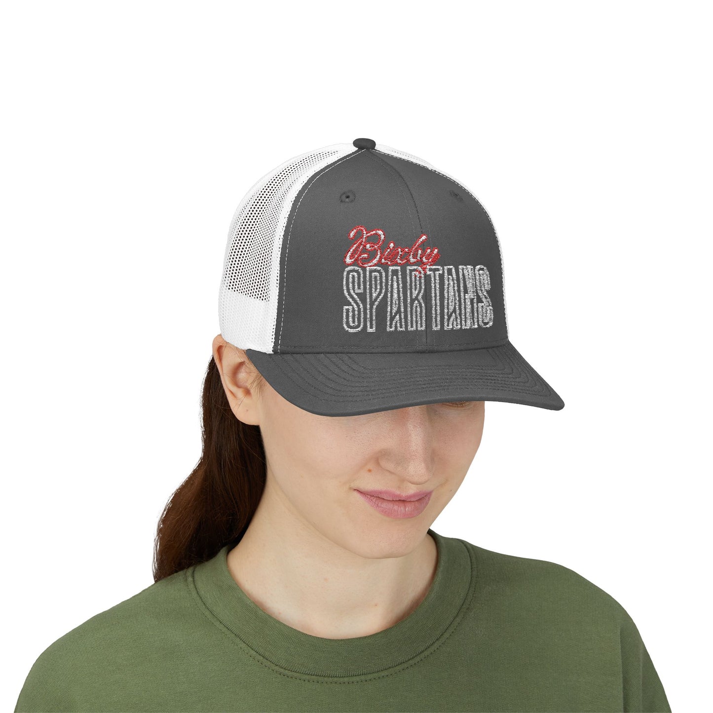 Bixby Spartan Cursive Embroidered Trucker Snapback