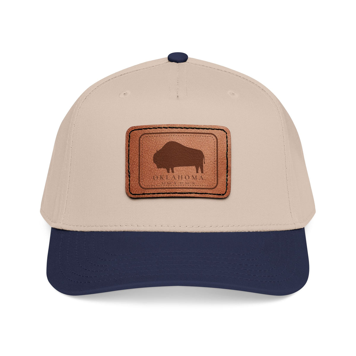Bison Oklahoma Leather Patch Cap