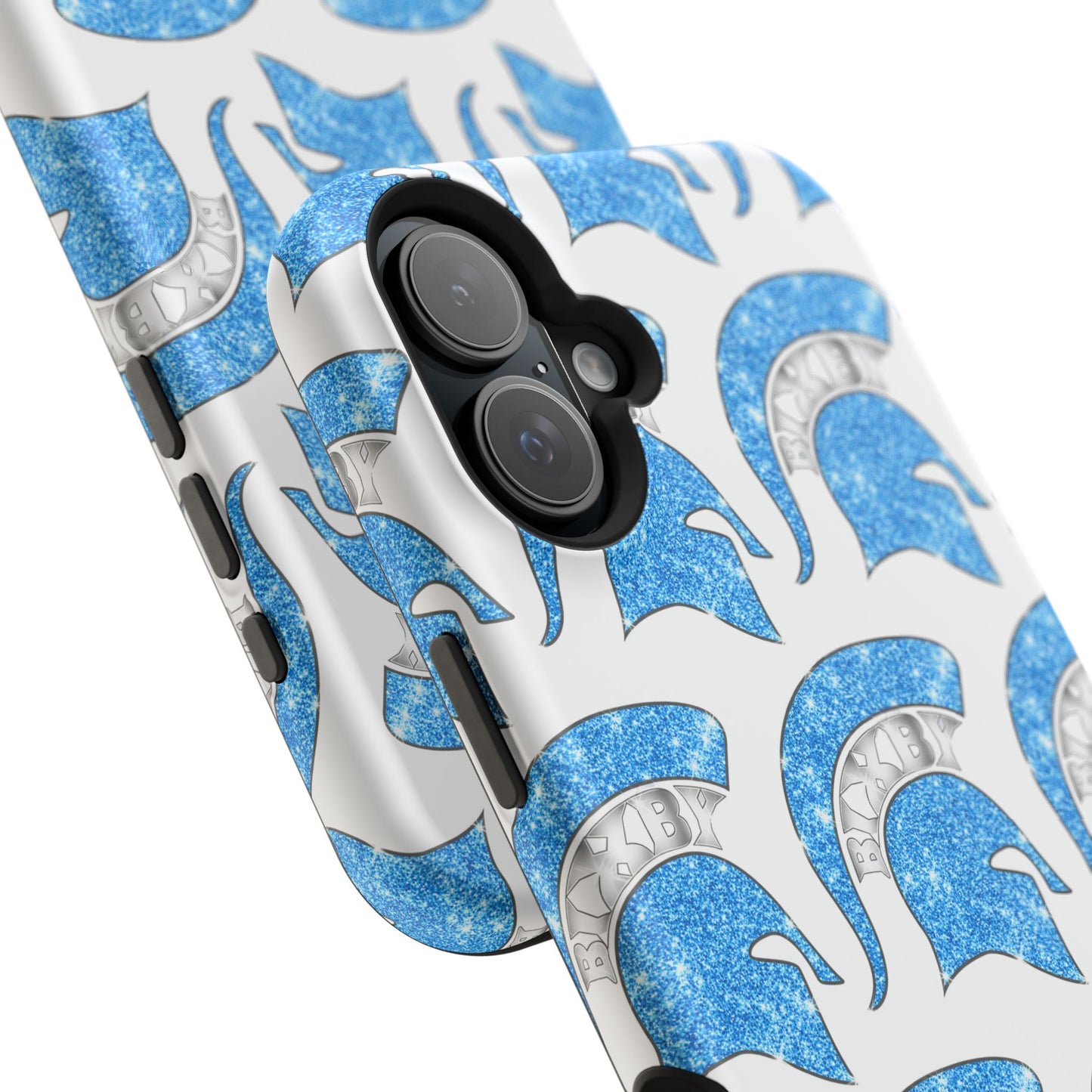 Bixby Spartan Blue Bling Logo Impact Resistant iPhone Case