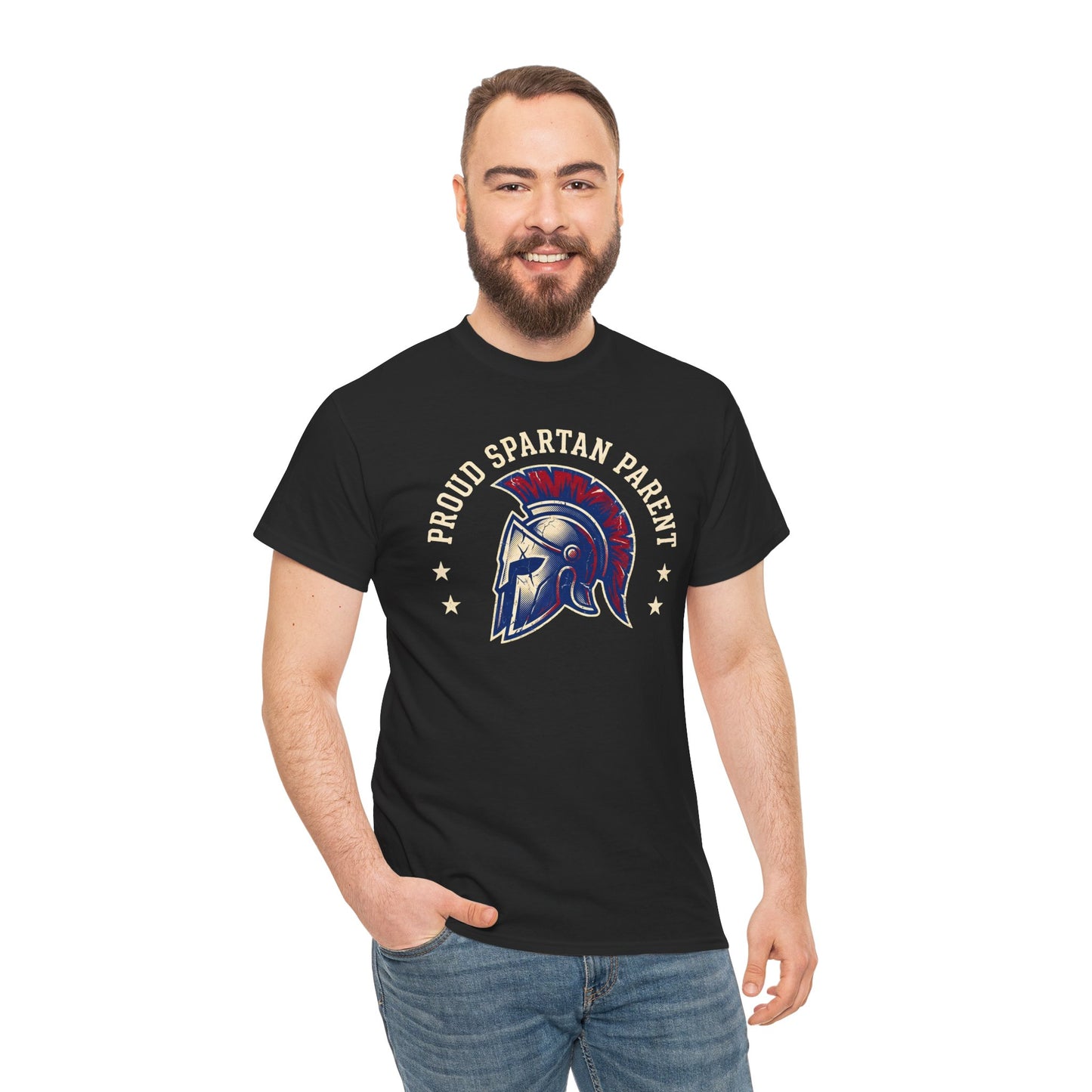 Proud Spartan Parent T-Shirt School Spirit Tee with Spartan Helmet Design