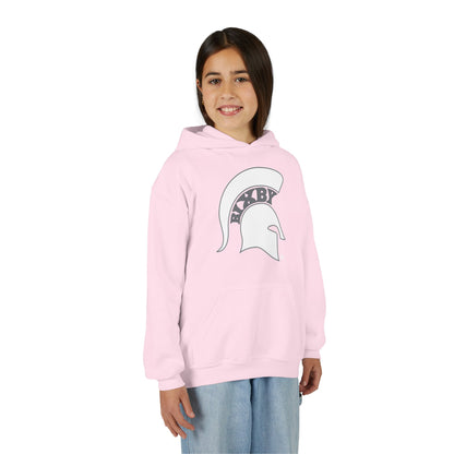 Spartan White Logo Youth Gildan Hoodie