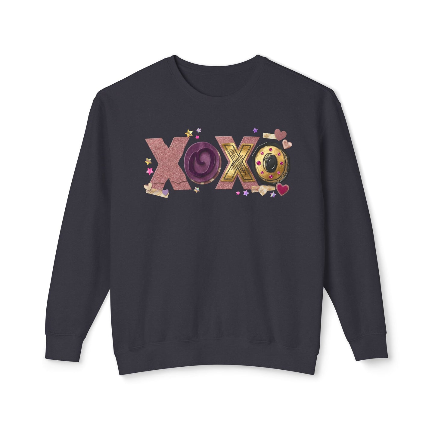 XOXO Candy Heart Graphic Comfort Colors Sweatshirt | Valentine Hearts Love Design