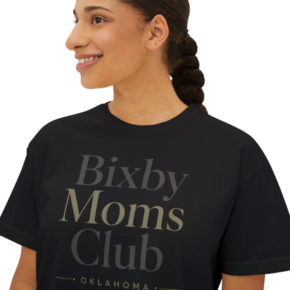 Bixby Moms Club Boxy Tee — Women's Local Mom Group Shirt (Oklahoma)