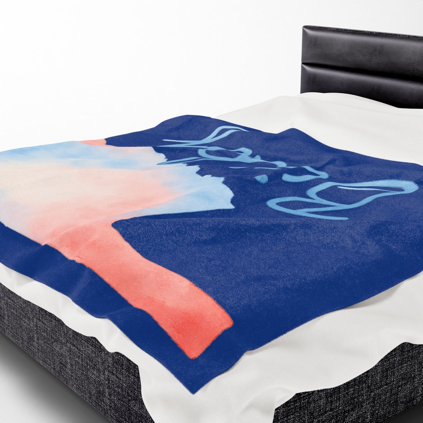 Bixby OK Watercolor Velveteen Plush Blanket
