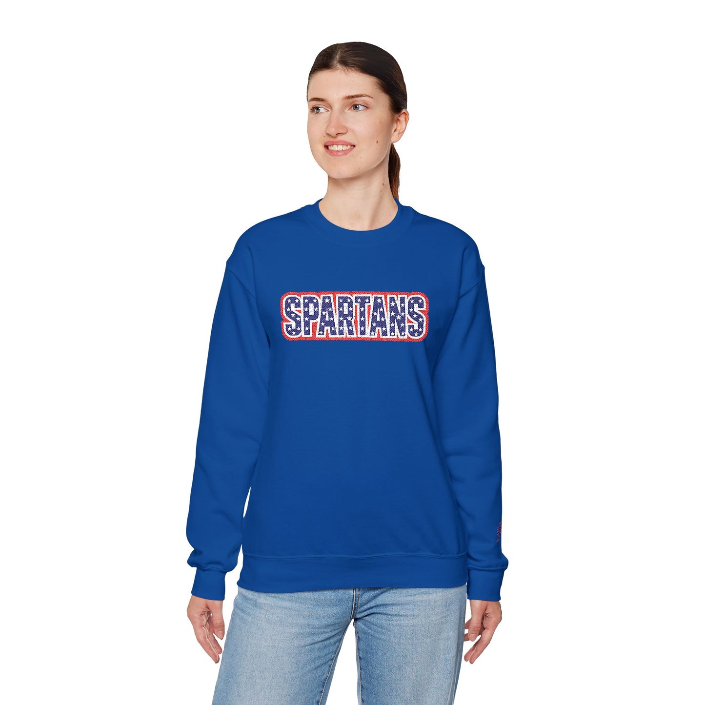 Embroidered Spartans Patriotic Red, White & Blue School Spirit