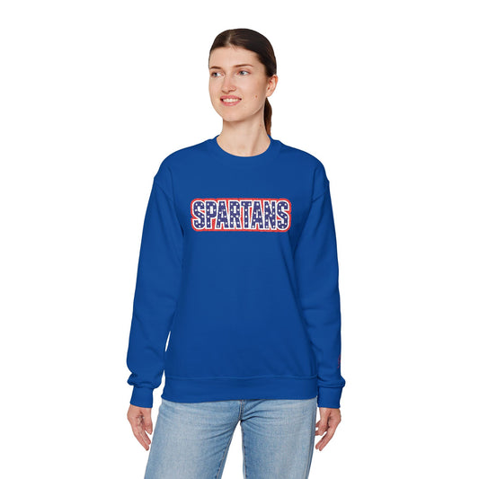 Embroidered Spartans Patriotic Red, White & Blue School Spirit