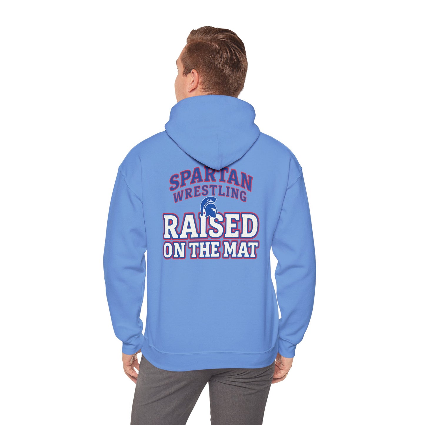 Raised On The Mat Spartan Wrestling Gildan Hoodie