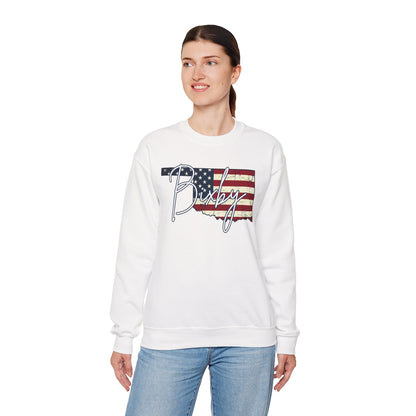 Oklahoma Flag 'Bixby' Gildan Sweatshirt – Retro American State Pride