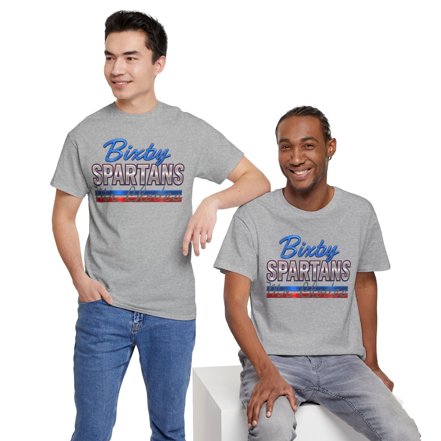 Personalized Bixby Spartans Metallic Gildan Tee