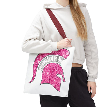 Bixby Spartans Pink Bling Polyester Tote Bag