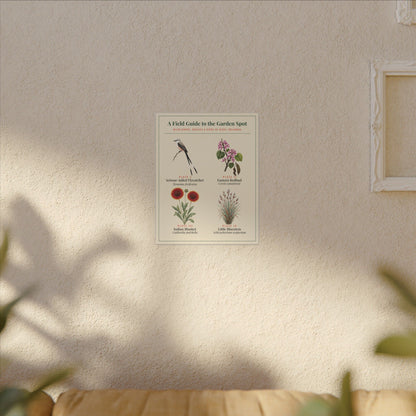 Oklahoma Wildflower Field Guide Canvas | Scissortail and Redbud Wall Art