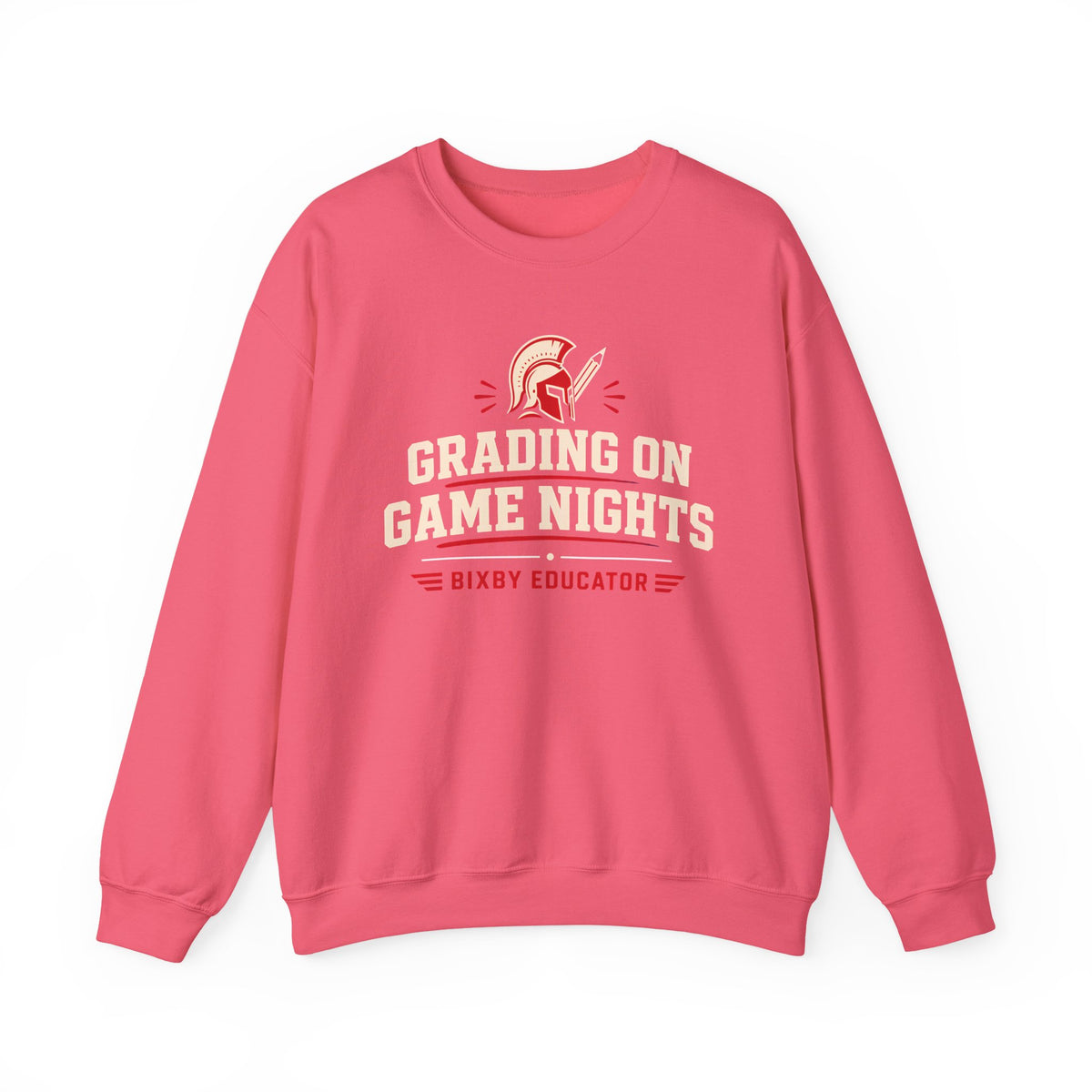 Bixby Spartans Grading On Game Nights - Funny Teacher Game Night Gift Sweatshirt