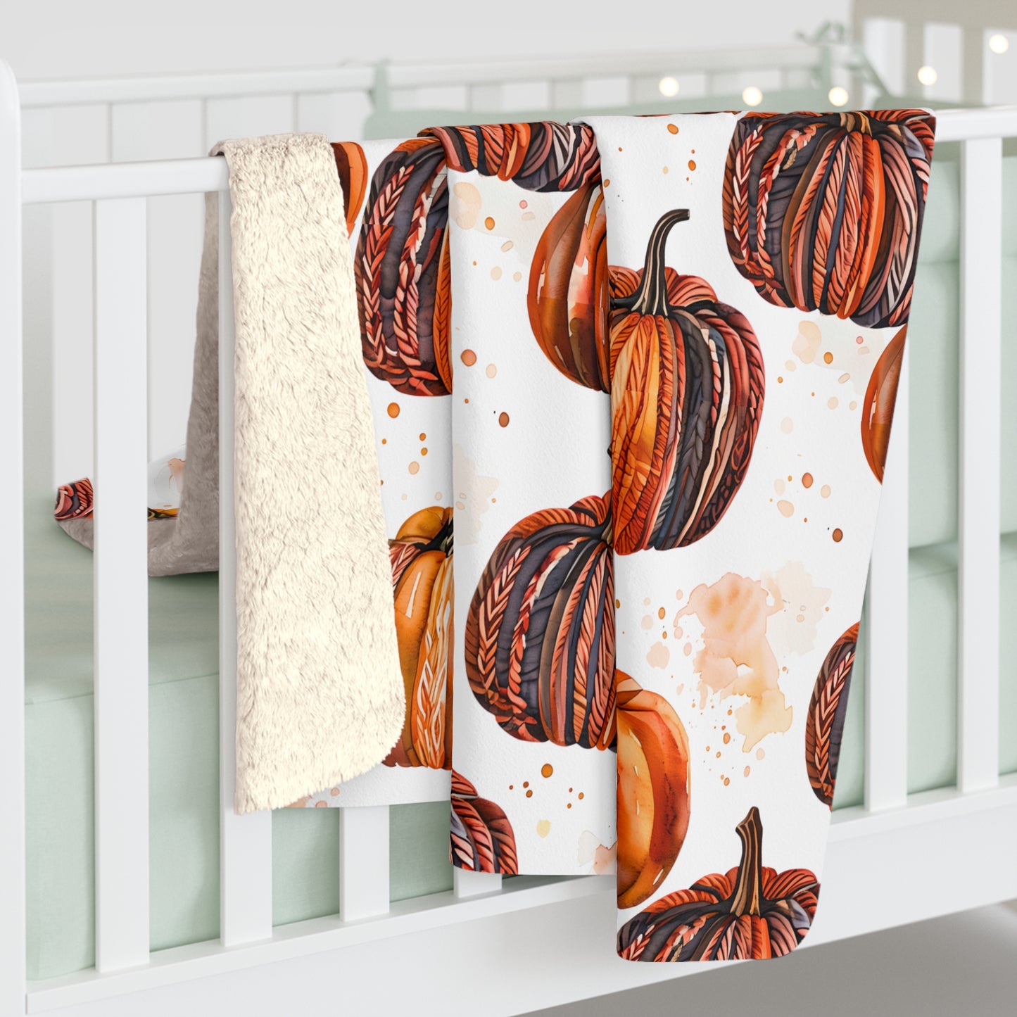 Autumn Pumpkin Paradise Sherpa Comfy Blanket