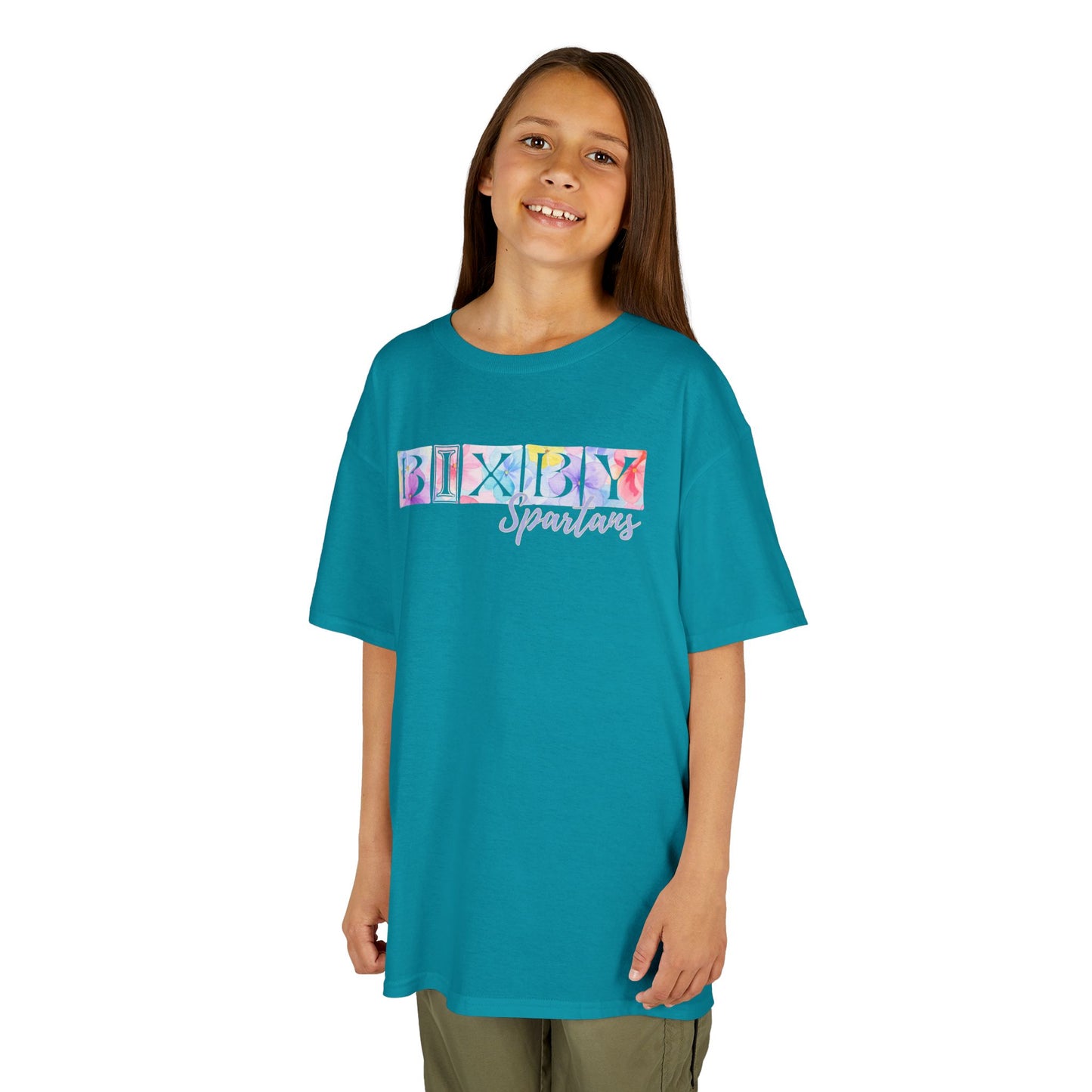 Bixby Spartans Boxy Floral Youth Tee