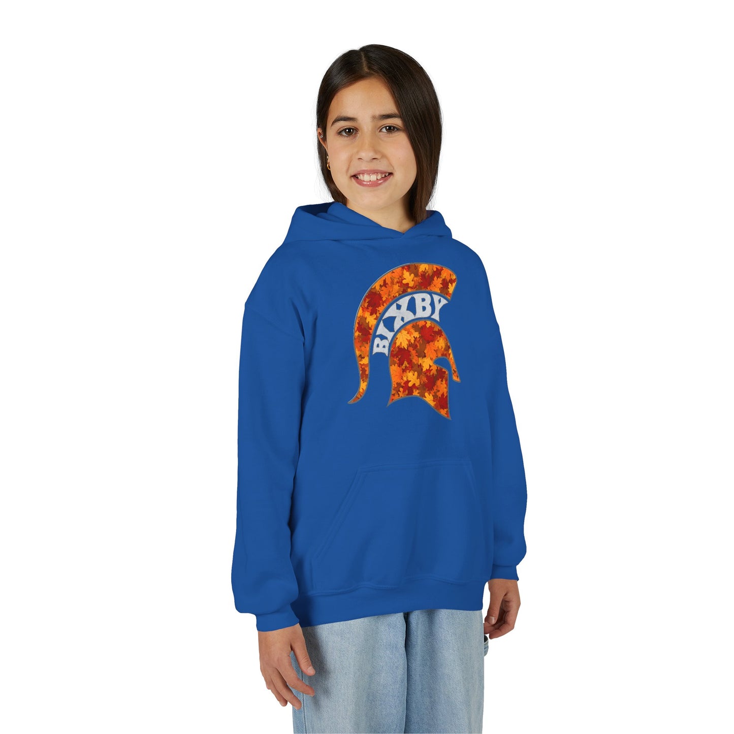 Bixby Spartan Fall Helmet Youth Gildan Hoodie