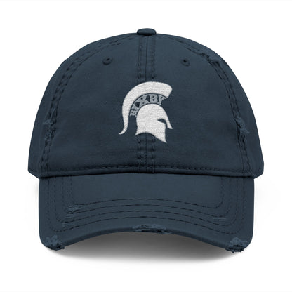 Spartan White Logo Embroidered Distressed Classic Ballcap