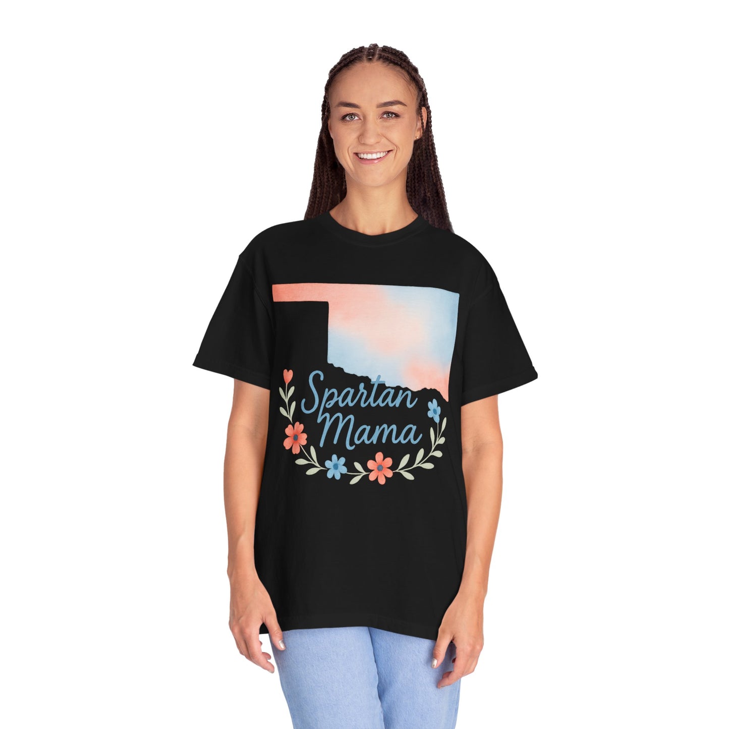 Spartan Mama Bixby OK Watercolor Comfort Colors Tee
