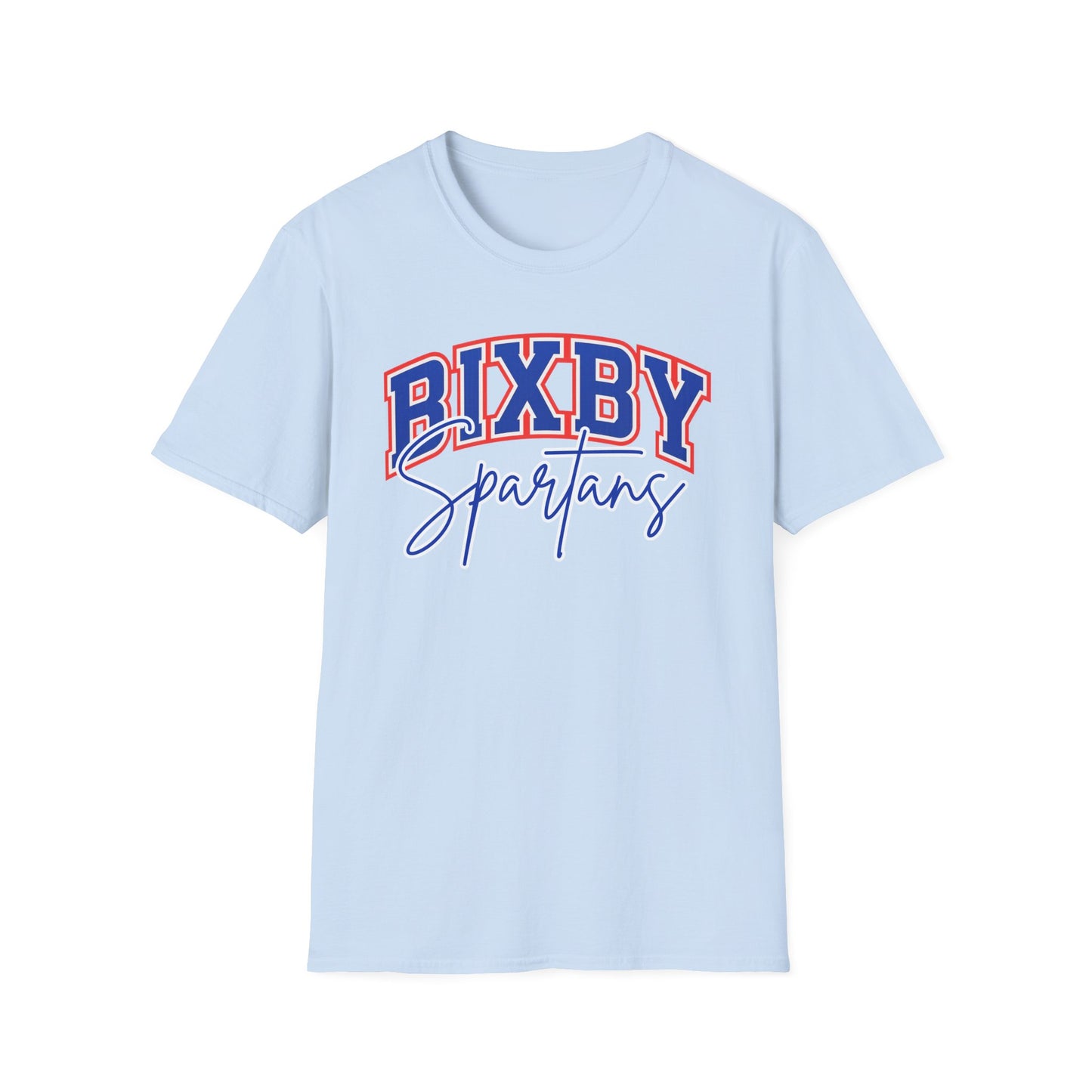 Bixby Spartans Cursive Softstyle Gildan Tee