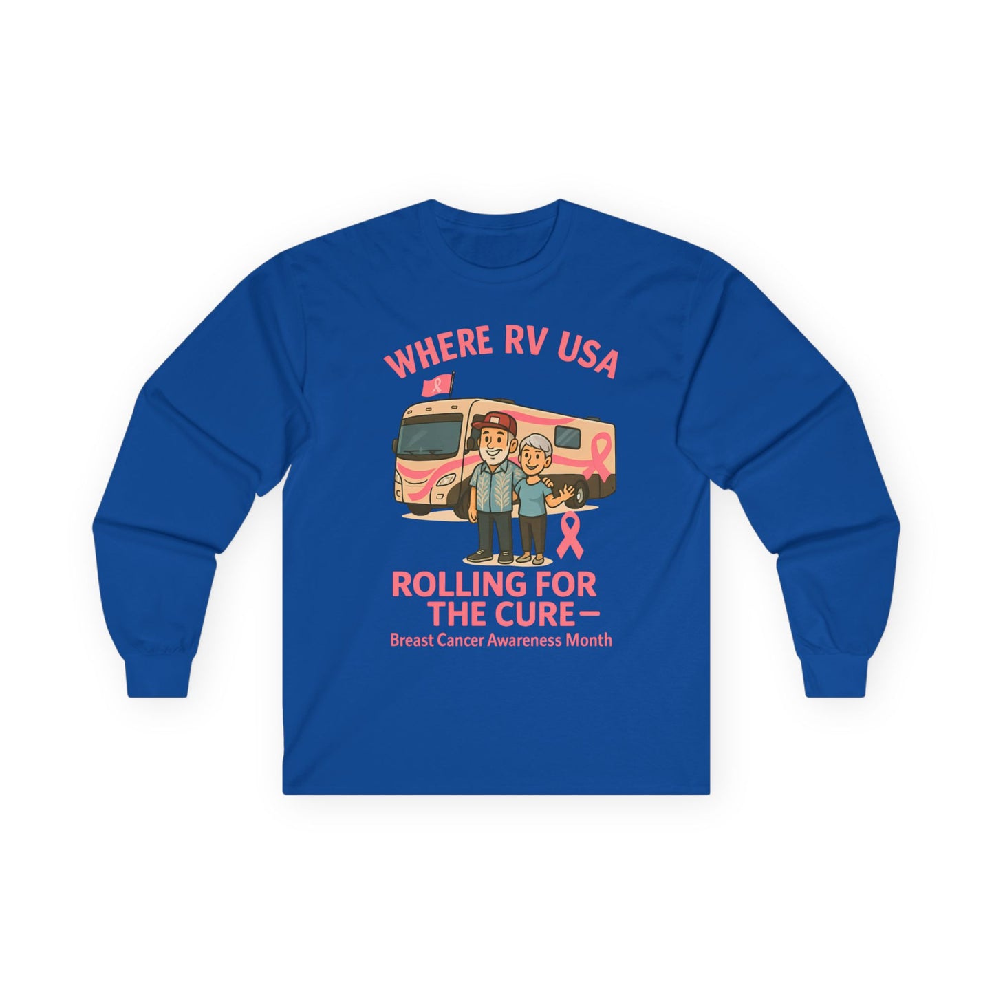 Where RV USA Breast Cancer Awareness Gildan Long Sleeve Shirt