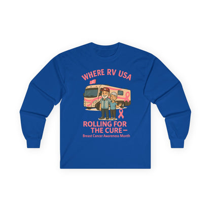 Where RV USA Breast Cancer Awareness Gildan Long Sleeve Shirt