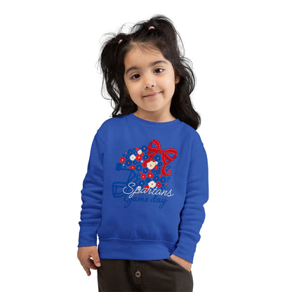 Bixby Spartans Gameday Floral Helmet Toddler Rabbit Skins Sweatshirt