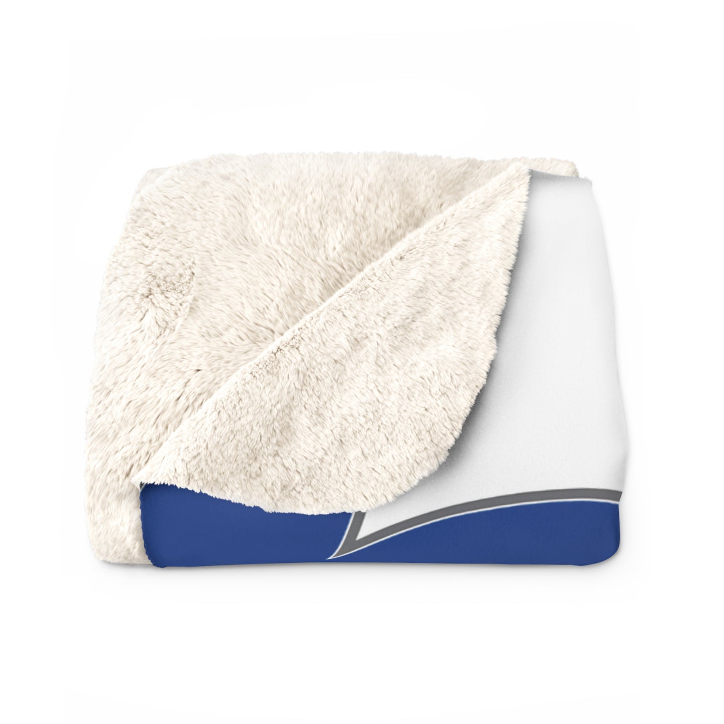 Spartan White Large Pattern Logo Comfy Sherpa Fleece Blanket