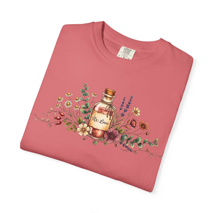 Apothecary Bottle Floral T-Shirt — Vintage Herbal Garden Tee
