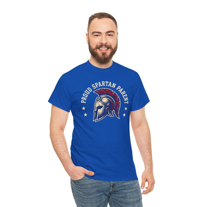 Proud Spartan Parent T-Shirt School Spirit Tee with Spartan Helmet Design