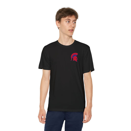 Spartan Red Logo Youth Sport-Tek Tee