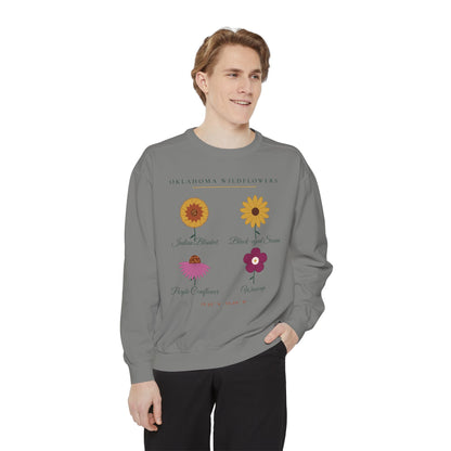 Oklahoma Wildflower Field Guide Crewneck Sweatshirt | Comfort Colors