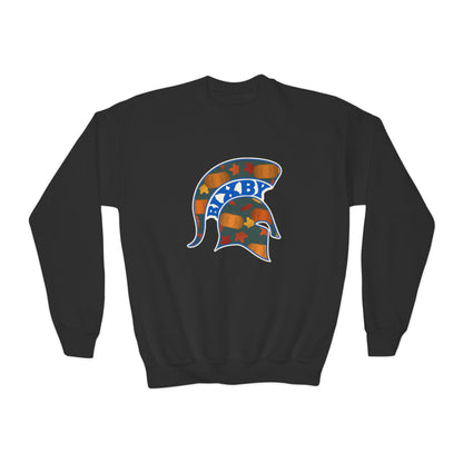 Bixby Spartans Pumpkin Patch Helmet Youth Sweatshirt – Kids Fall Crewneck