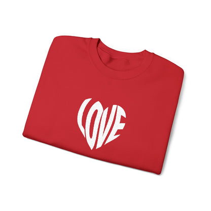 Embroidered Love Heart Gildan Sweatshirt with Dual Sleeve Embroidery