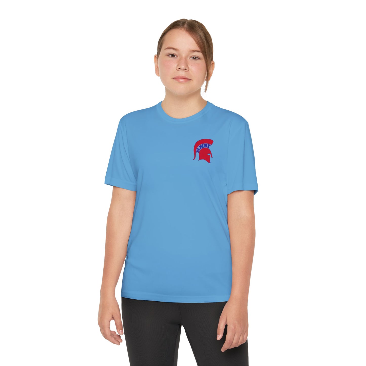 Spartan Red Logo Youth Sport-Tek Tee