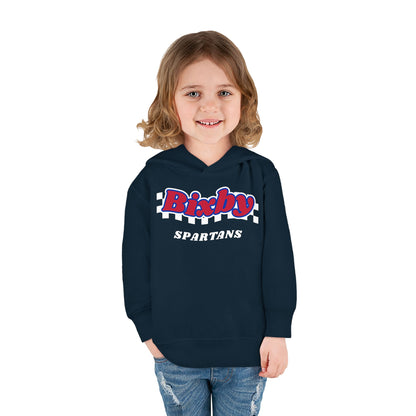 Bixby Spartans Retro Script Checkered Toddler Hoodie – Little Spartan Game Day Hoodie