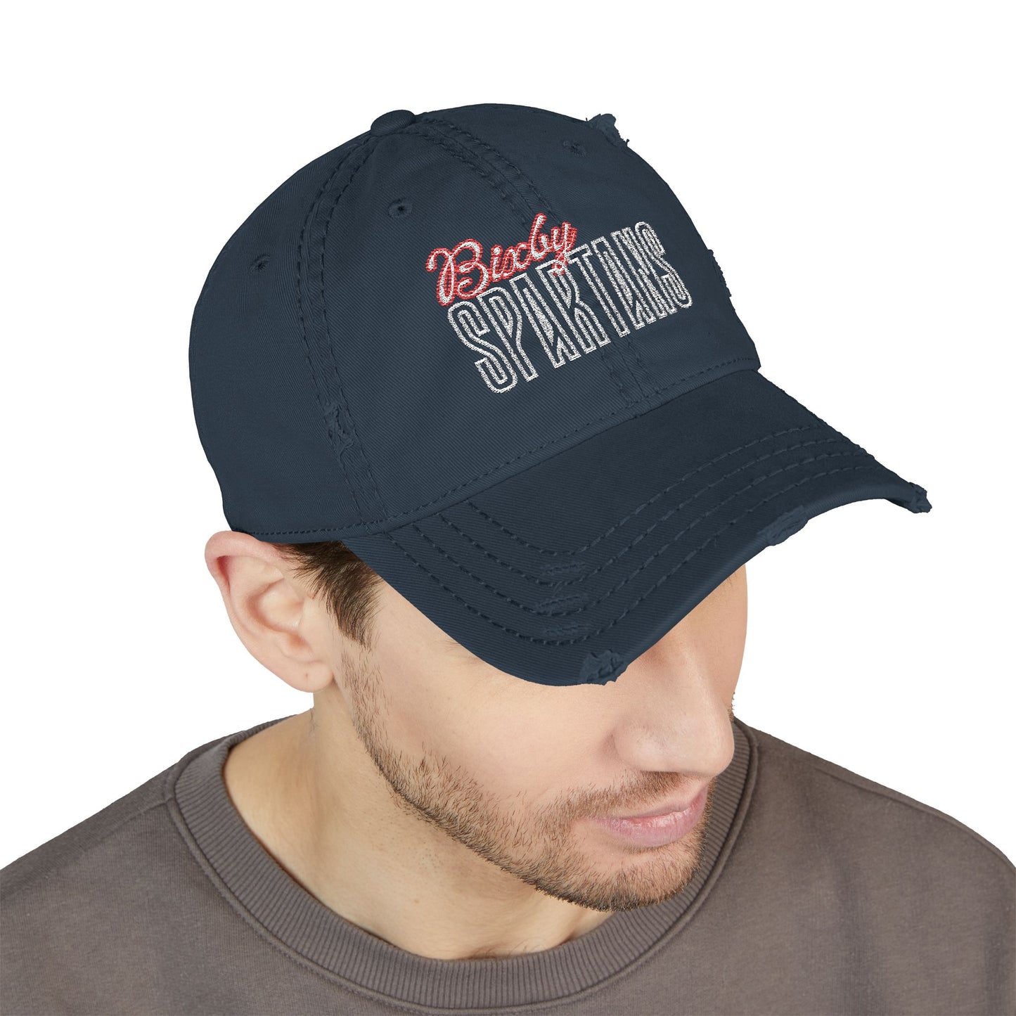 Bixby Spartan Cursive Embroidered Distressed Classic Ballcap