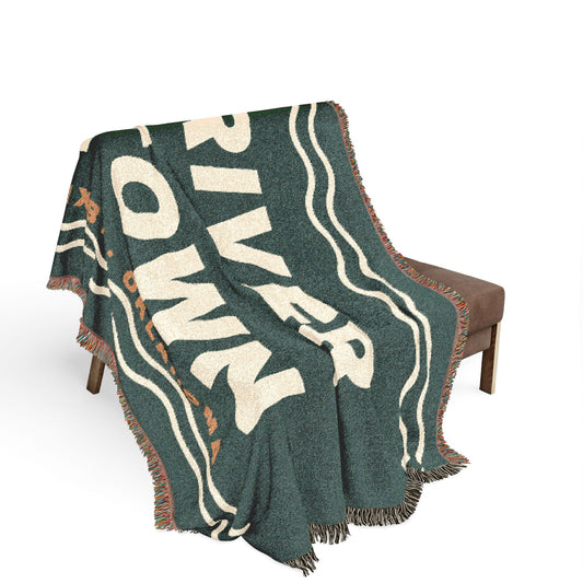 River Town Wave Woven Throw Blanket