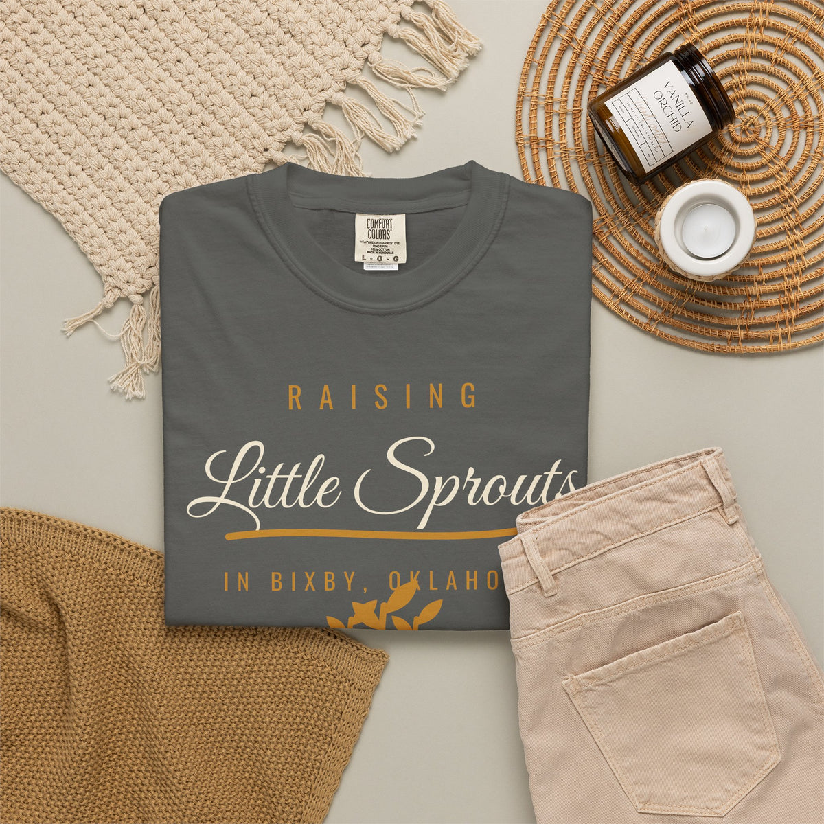 Raising Little Sprouts in Bixby Comfort Colors Tee