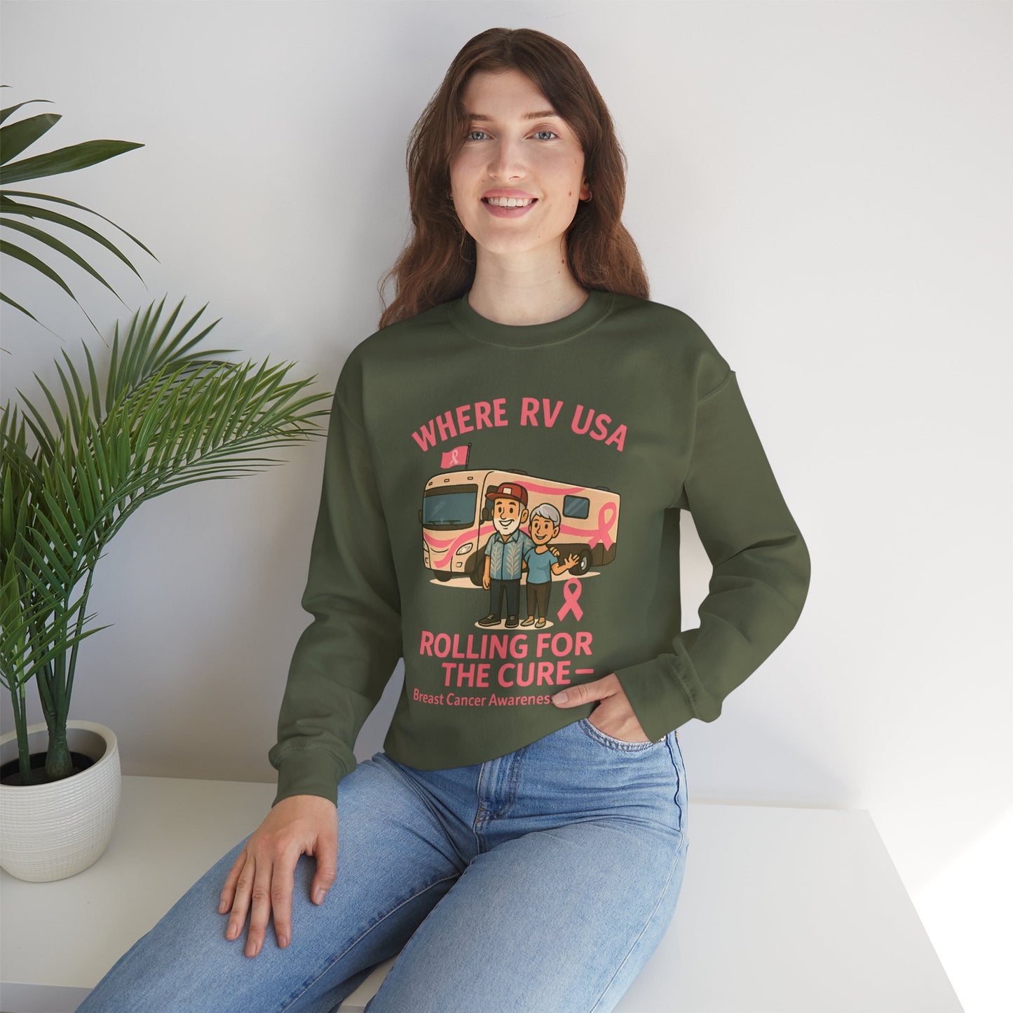 Where RV USA Breast Cancer Awareness Gildan Sweatshirt