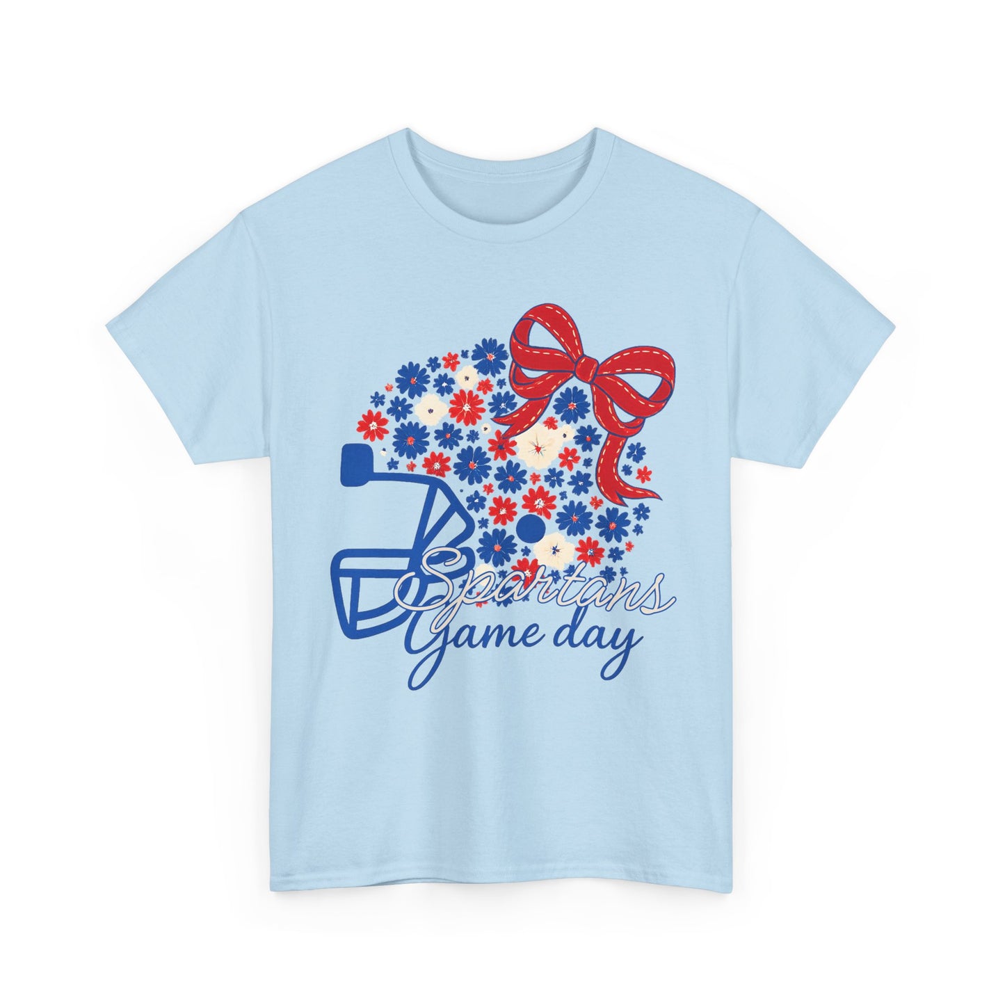 Bixby Spartans Floral Helmet Gildan Tee