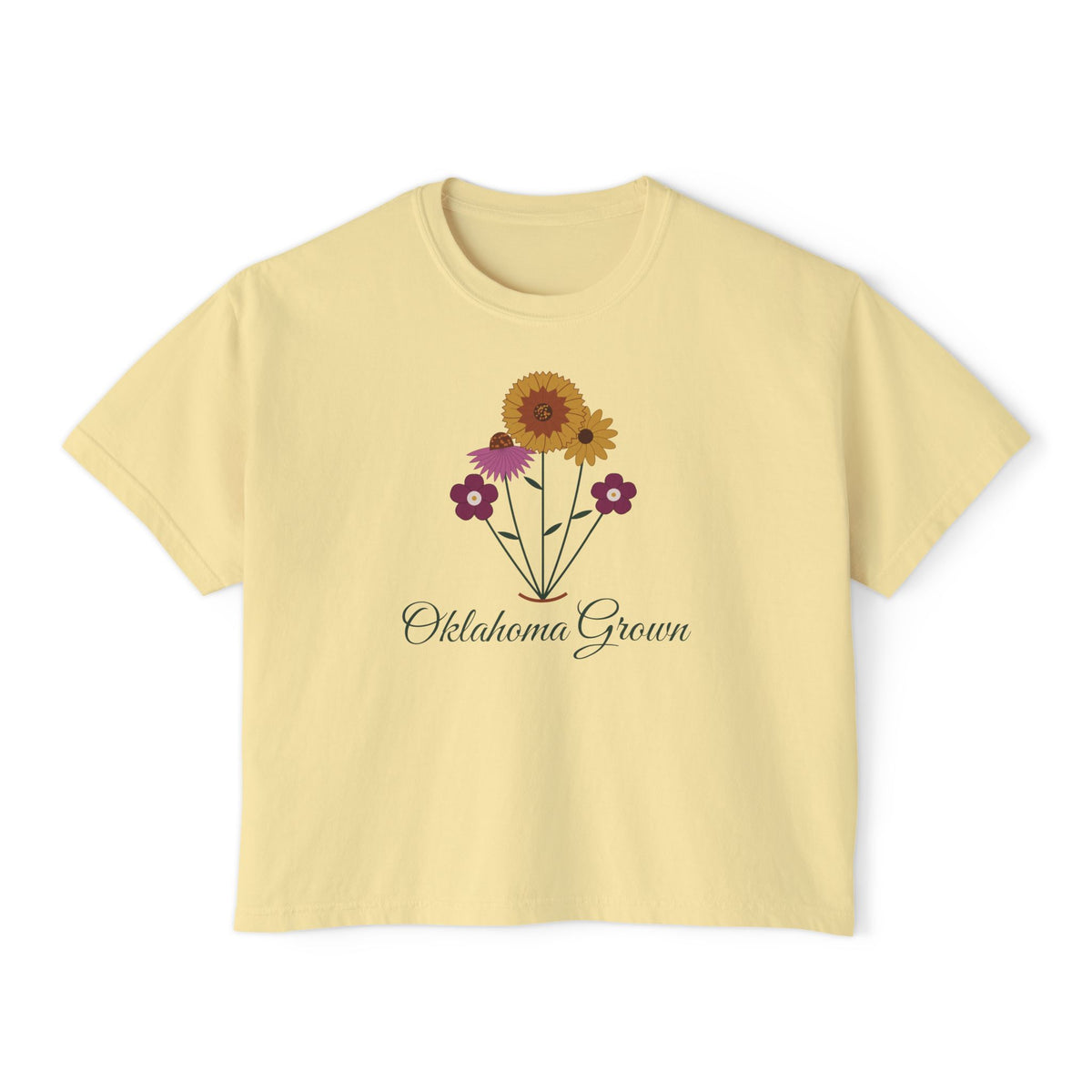 Oklahoma Grown Wildflower Boxy Comfort Colors Tee