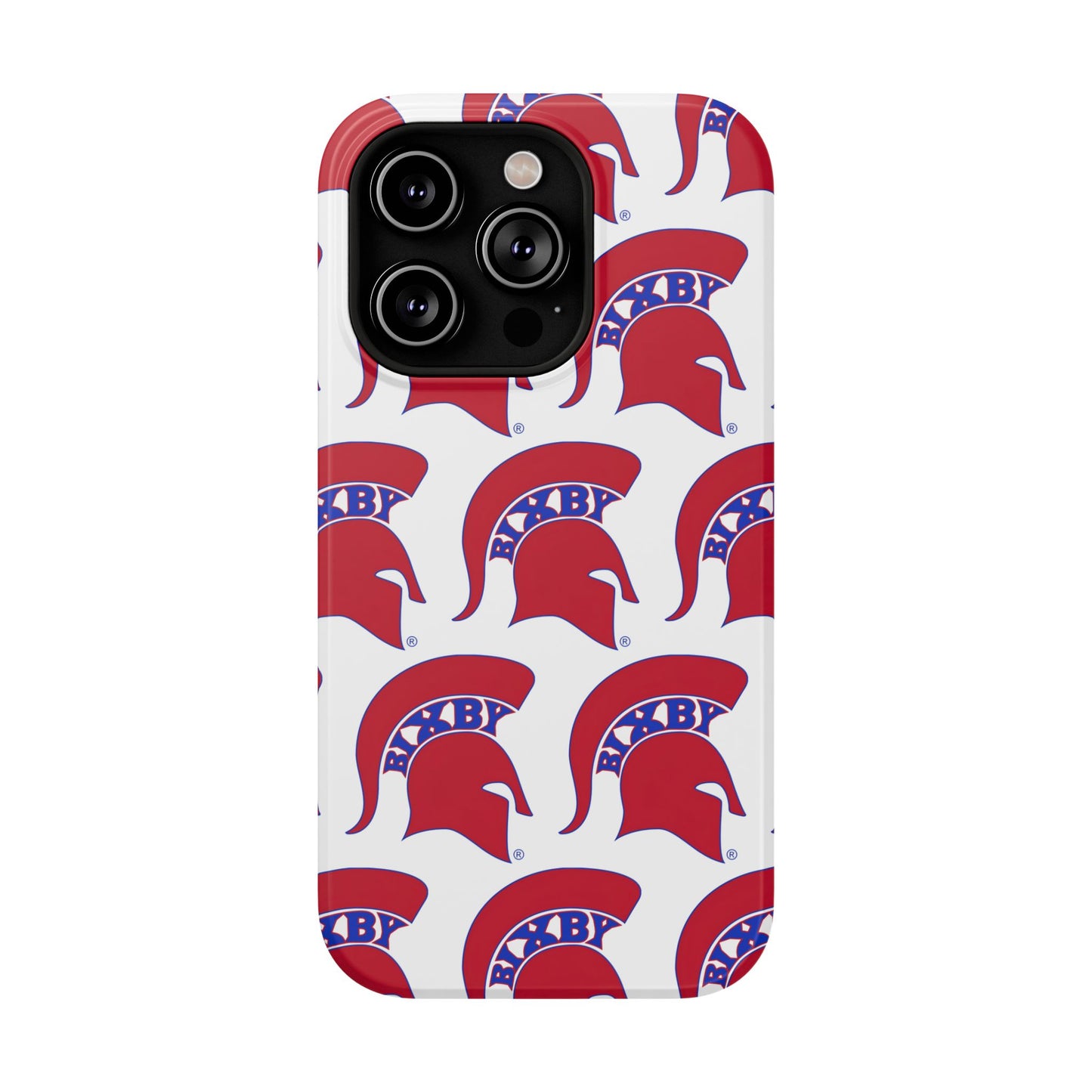 Bixby Spartan Red Logo Impact Resistant iPhone Case