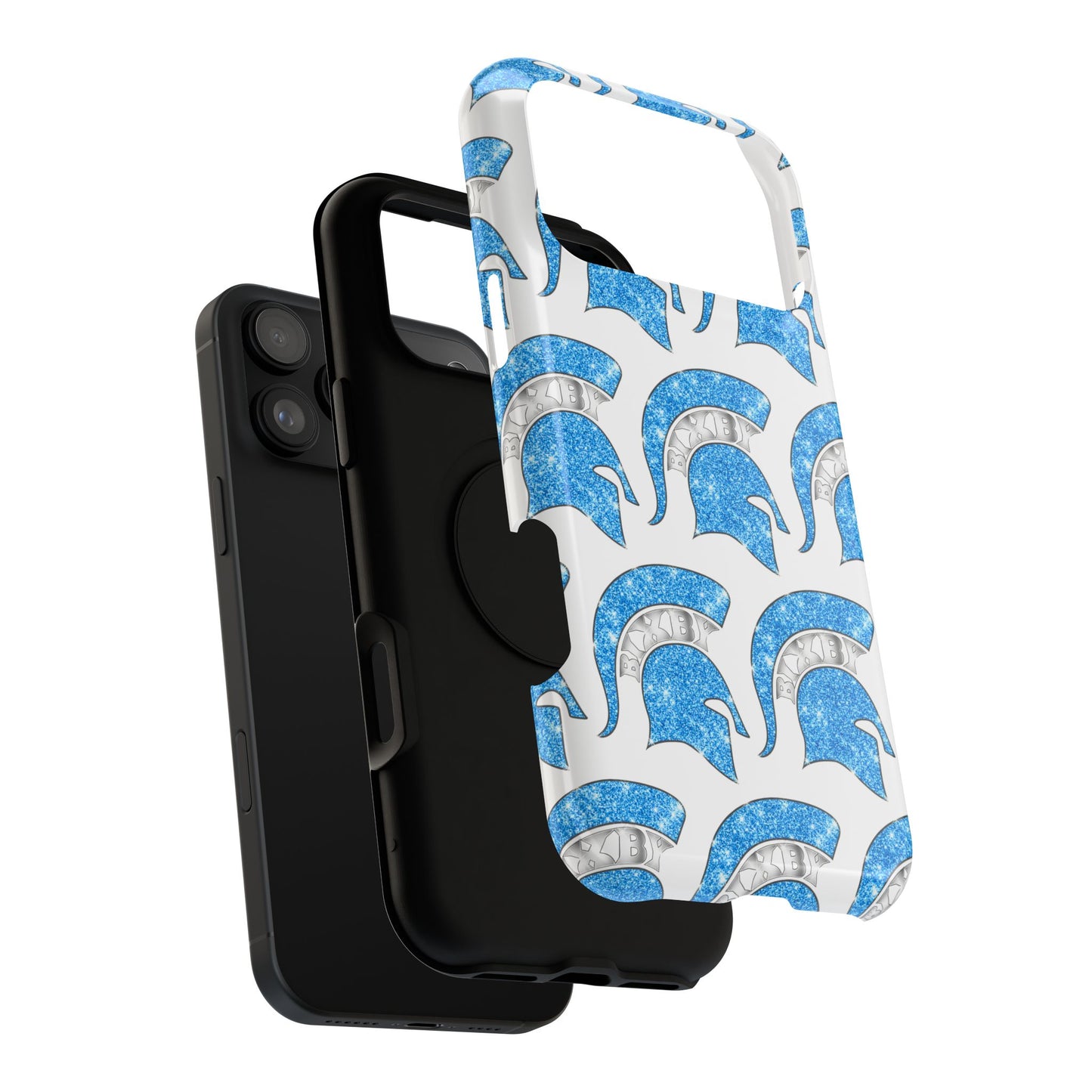 Bixby Spartan Blue Bling Logo Impact Resistant iPhone Case