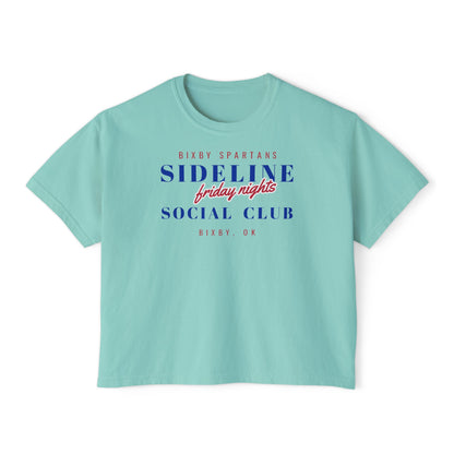 Bixby Spartans Sideline Social Club Friday Nights Women's Boxy Tee – Football Mom Shirt