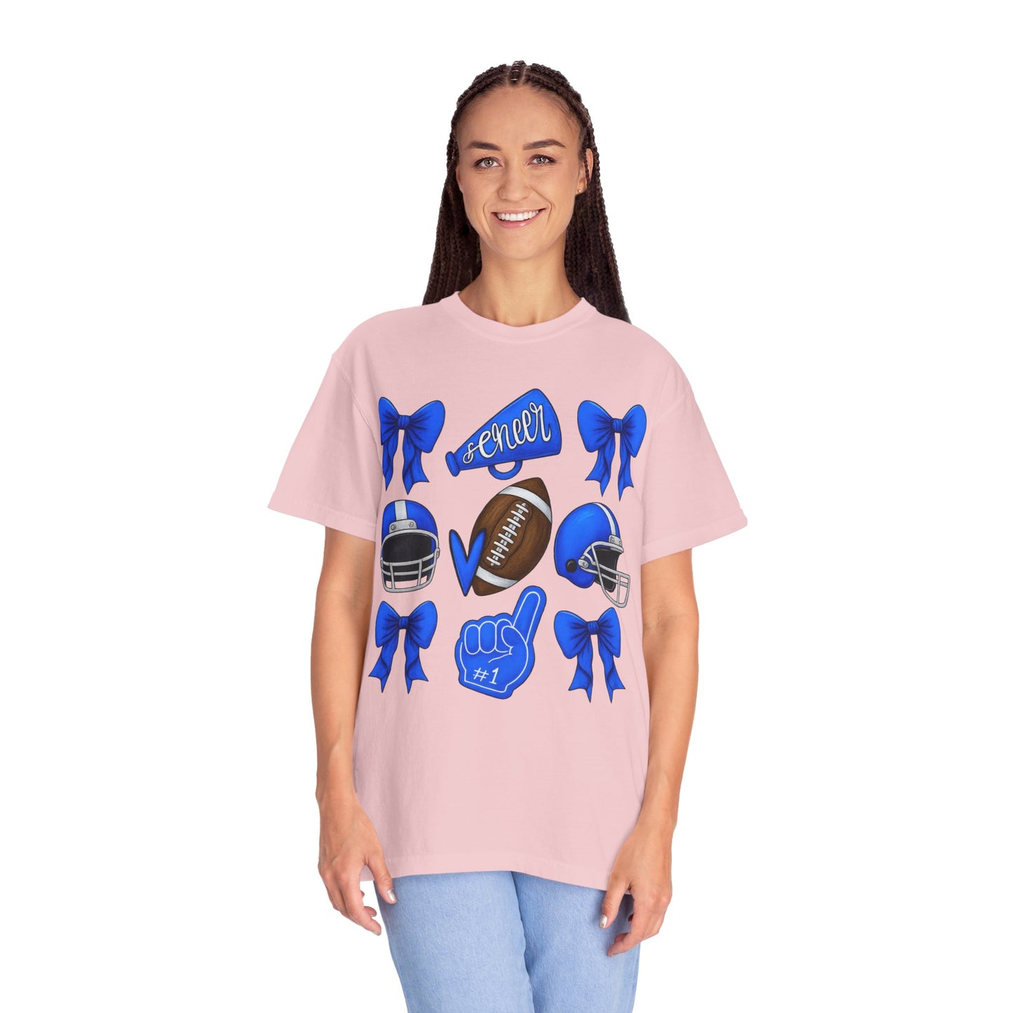 Cheer and Football Comfort Colors Tee