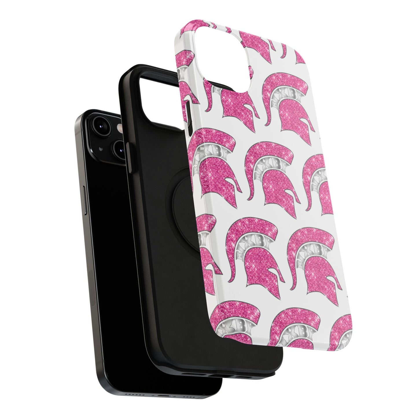 Bixby Spartan Pink Bling Logo Impact Resistant iPhone Case