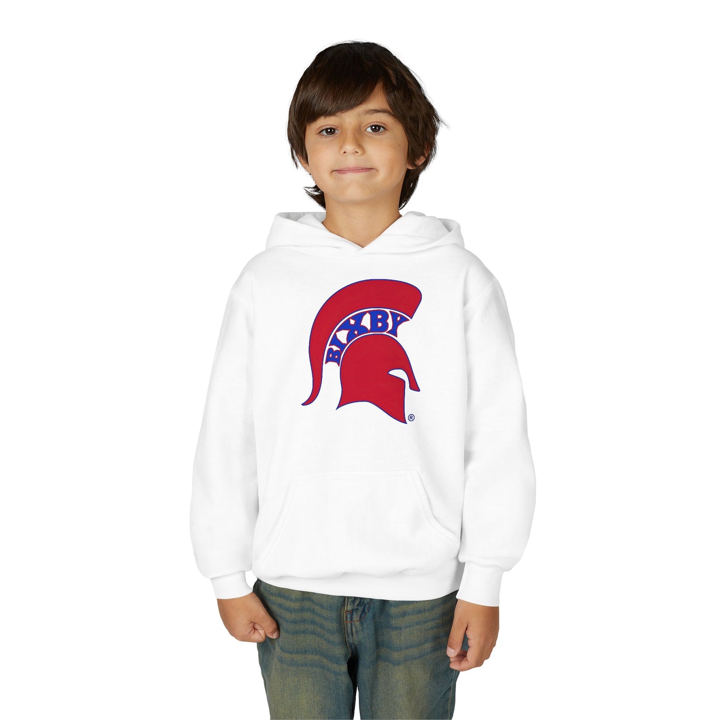 Spartan Red Logo Youth Gildan Hoodie