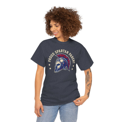 Proud Spartan Parent T-Shirt School Spirit Tee with Spartan Helmet Design