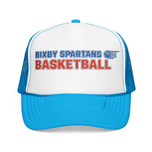 Bixby Spartan Basketball Embroidered Foam Trucker Hat